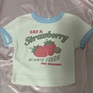 Full Tilt  Strawberry Tee - White and Blue